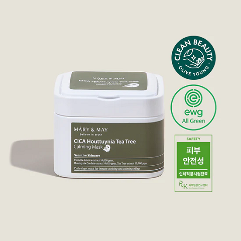 MARY & MAY CICA Houttuynia Tea Tree Calming Mask Pack now available at www.Barefection.com. Visit us for more product details and our latest offers!