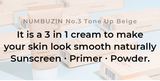 Numbuzin No.3 Porcelain Base-skip Tone Up Beige  now available at www.Barefection.com. Visit us for product details and our latest offers!