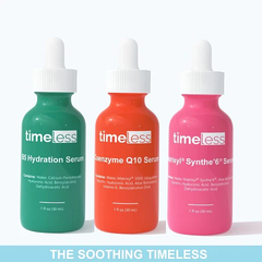 The SOOTHING TIMELESS Set : Vitamin B5 + Coenzyme Q10 + Matrixyl Synthe'6  Serums - each 1 oz / 30ml